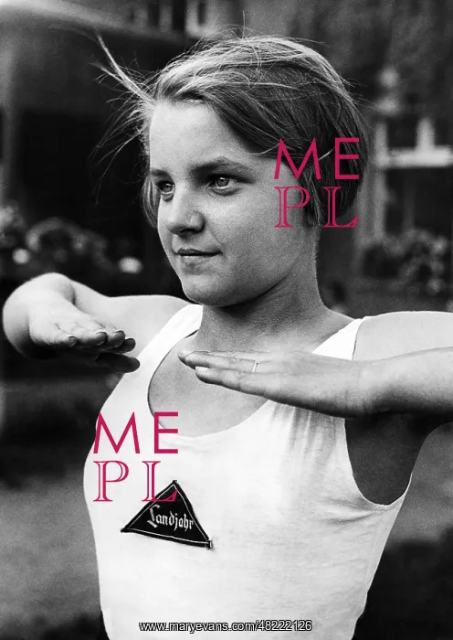 : BDM girl during warm-up exercise, 1934 : BDM girl during warm-up exercise, 1934