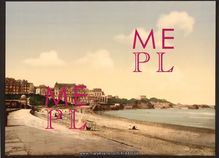 : From the beach, Biarritz, Pyrenees, France : From the beach, Biarritz, Pyrenees, France