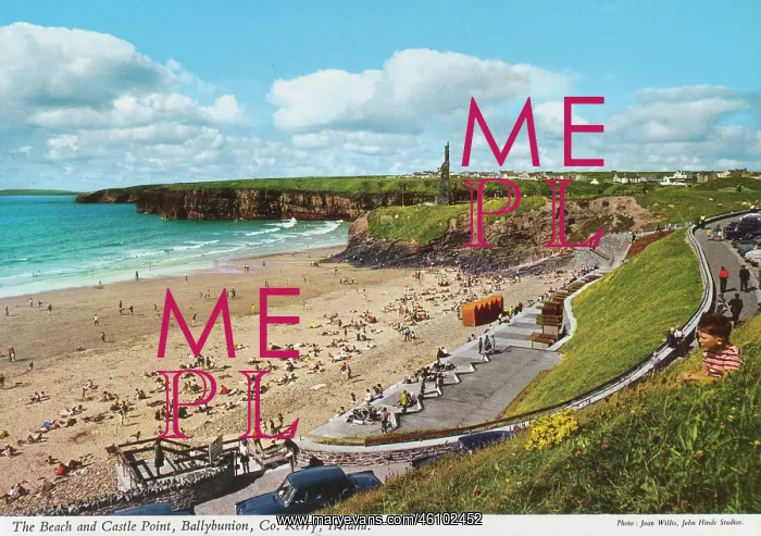 : Beach and Castle Point, Ballybunion, County Kerry : Beach and Castle Point, Ballybunion, County Kerry