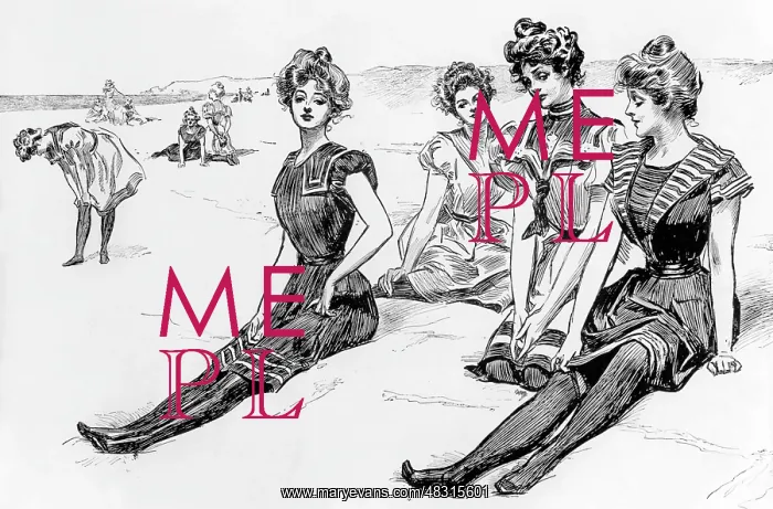 : Beach fashion, 1886 : Beach fashion, 1886