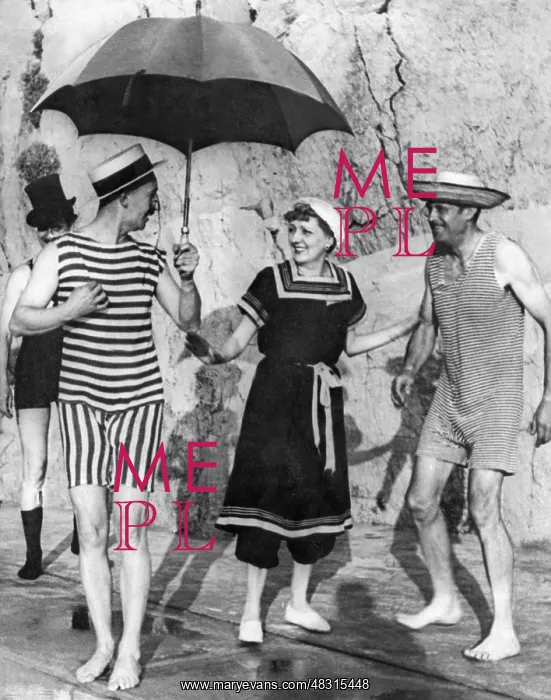 : Beach fashion, around 1900 : Beach fashion, around 1900