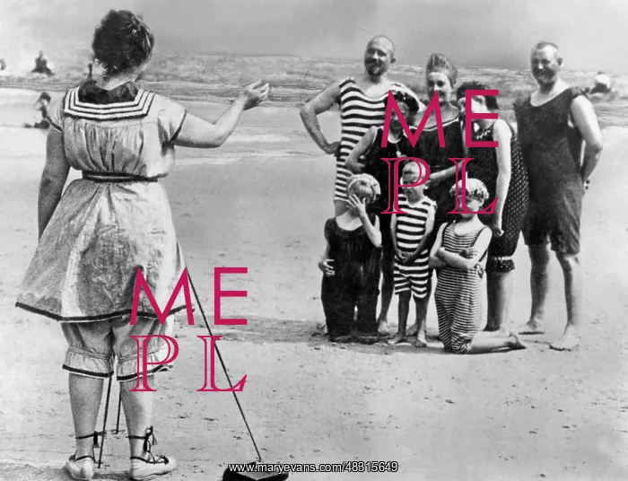 : Beach fashion, around 1900 : Beach fashion, around 1900