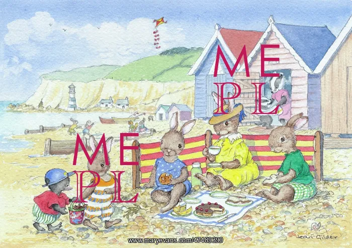  : Beach Huts ' bunnies picnic on the beach