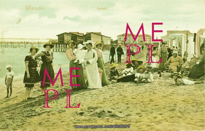 : Grado. Beach life in Grado. Um 1910. Postcard : Grado. Beach life in Grado. Um 1910. Postcard