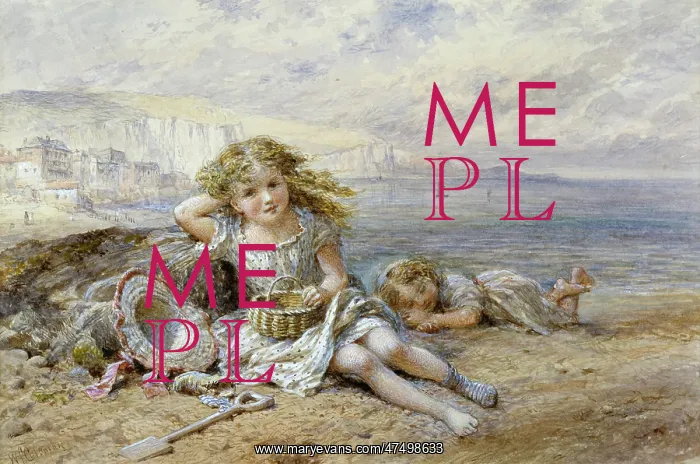 : On the Beach ' two little girls : On the Beach ' two little girls