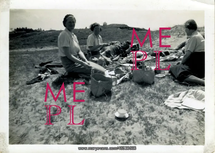 : Beach Picnic, Brean Sands, Somerset : Beach Picnic, Brean Sands, Somerset