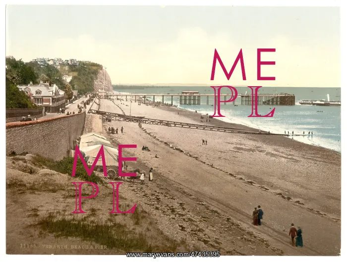 : Beach and pier, Penarth, Wales : Beach and pier, Penarth, Wales