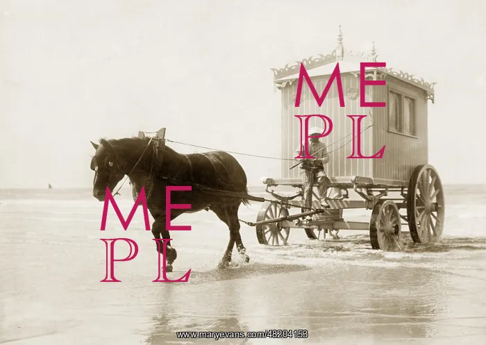: Beach wagon in Ostende, 1910 : Beach wagon in Ostende, 1910
