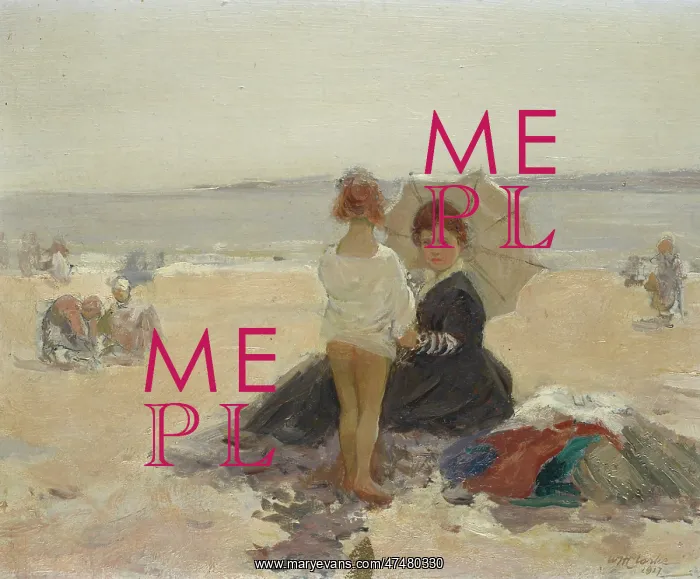 : On the Beach ' woman with a child : On the Beach ' woman with a child