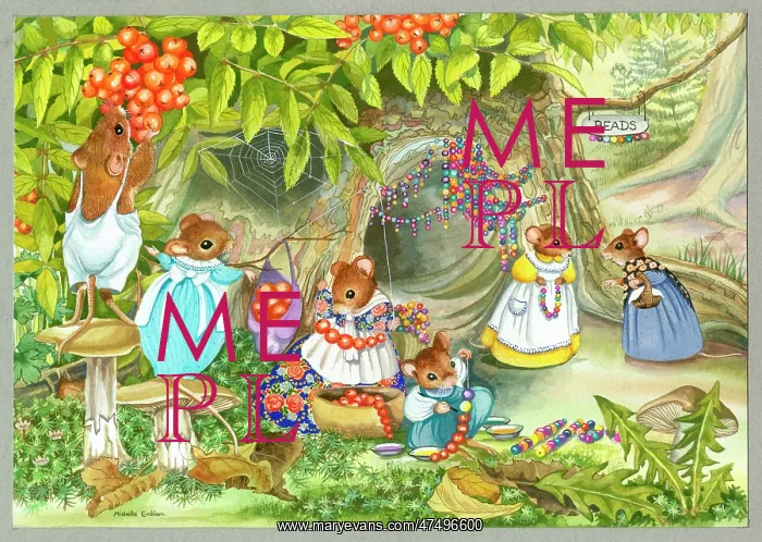 : The Bead Shop ' in hollow tree, with mice : The Bead Shop ' in hollow tree, with mice