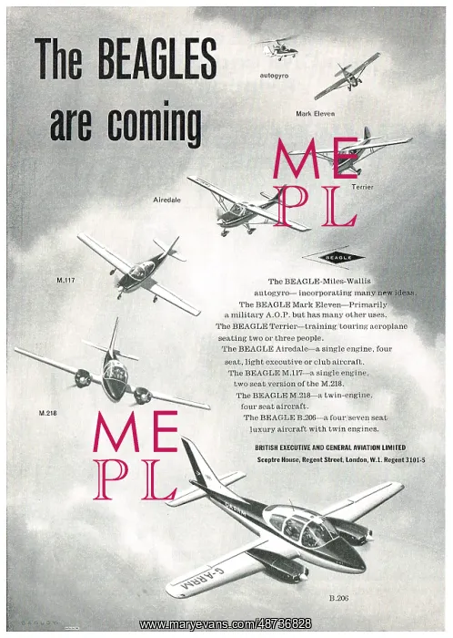  : Beagle Aircraft: Mk11, Autogyro, Terrier, Airedale, M117