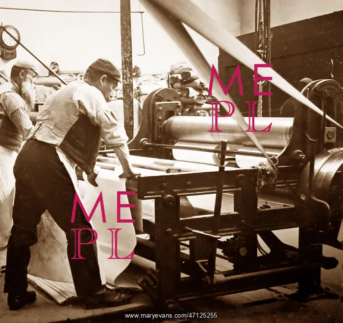 : A beaming machine, linen production, Victorian period