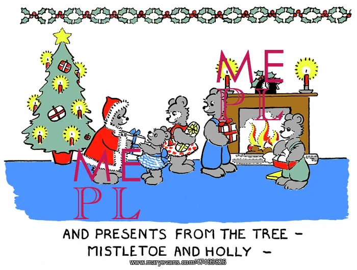 : Bear Father Christmas handing out presents : Bear Father Christmas handing out presents