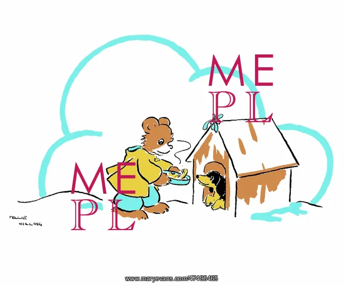 : Bear feeding dog in a kennel : Bear feeding dog in a kennel