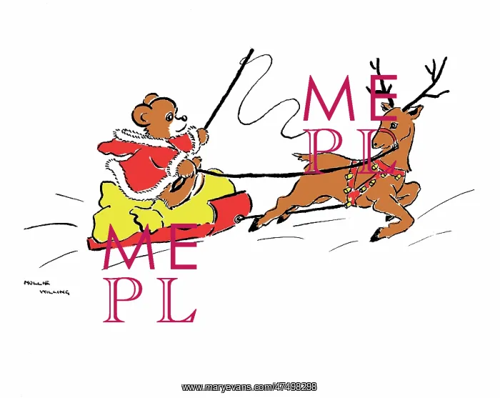: Bear riding in a sleigh : Bear riding in a sleigh