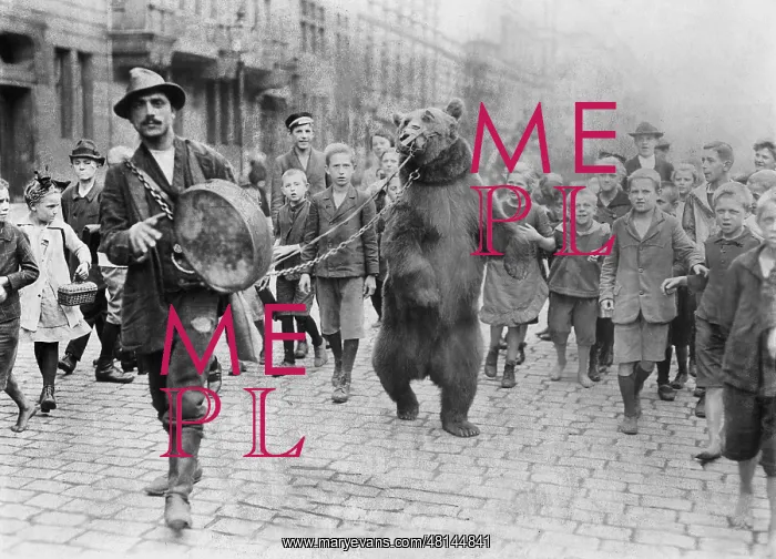 : Bear trainer in Germany, 1920 : Bear trainer in Germany, 1920