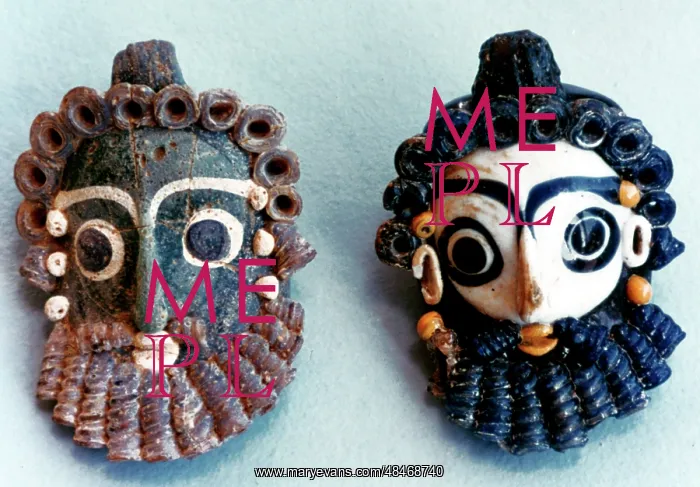 : Bearded head, pendants, worn as protective amulets : Bearded head, pendants, worn as protective amulets