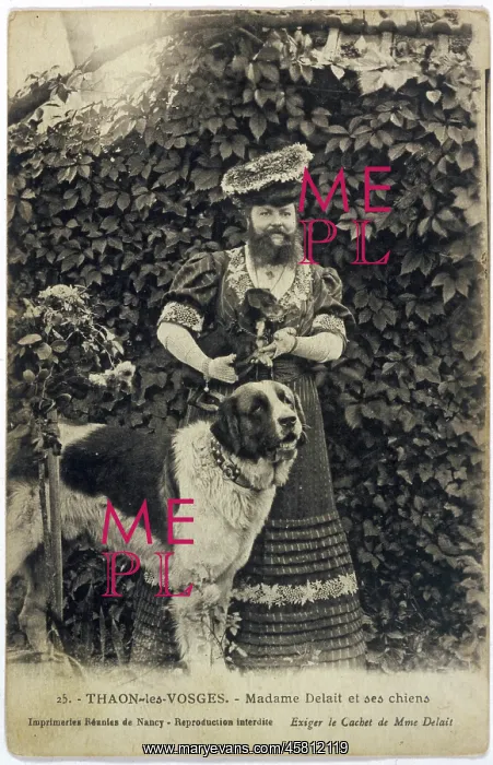 : BEARDED LADY AND DOG : BEARDED LADY AND DOG