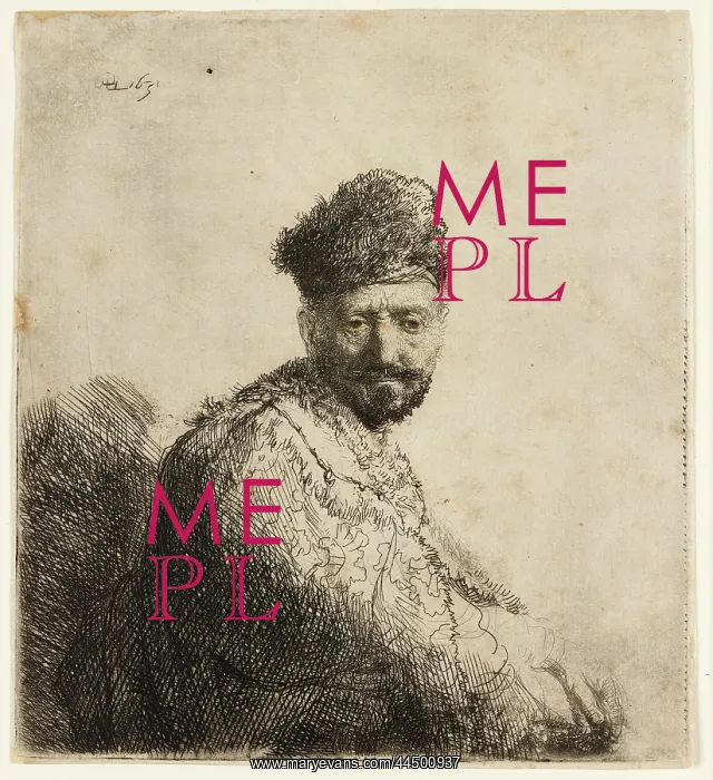 : Bearded man in furred oriental cap - the artist's father : Bearded man in furred oriental cap - the artist's father