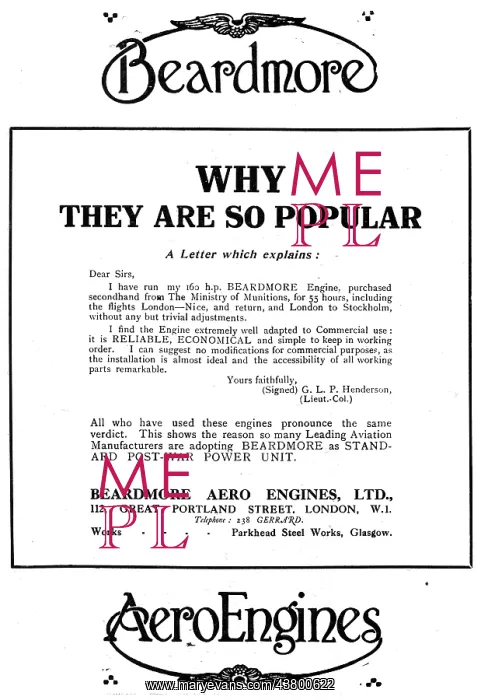  : Beardmore - William Beardmore and Co Ltd