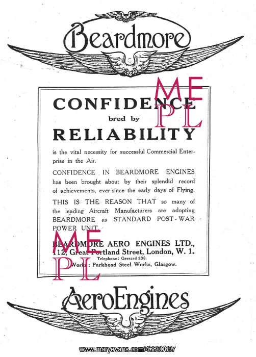 : Beardmore Aero Engines - Confidence Bred By Reliability : Beardmore Aero Engines - Confidence Bred By Reliability
