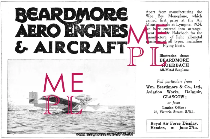 : Beardmore-Rohrbach Seaplane 1925 : Beardmore-Rohrbach Seaplane 1925