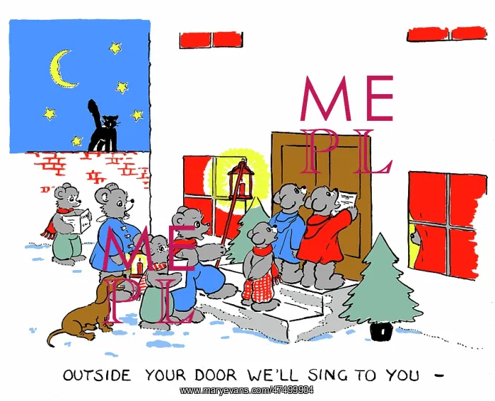 : Bears carol singing outside front door : Bears carol singing outside front door
