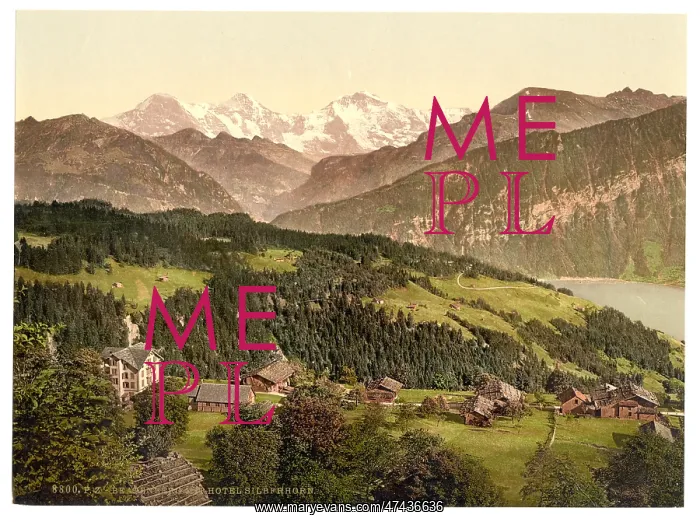 : Beatenberg village and Hotel Silberhorn, Bernese Oberland, S : Beatenberg village and Hotel Silberhorn, Bernese Oberland, S