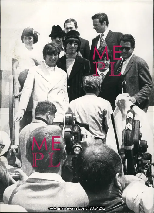 : The Beatles arrive at the airport, Munich, Germany : The Beatles arrive at the airport, Munich, Germany
