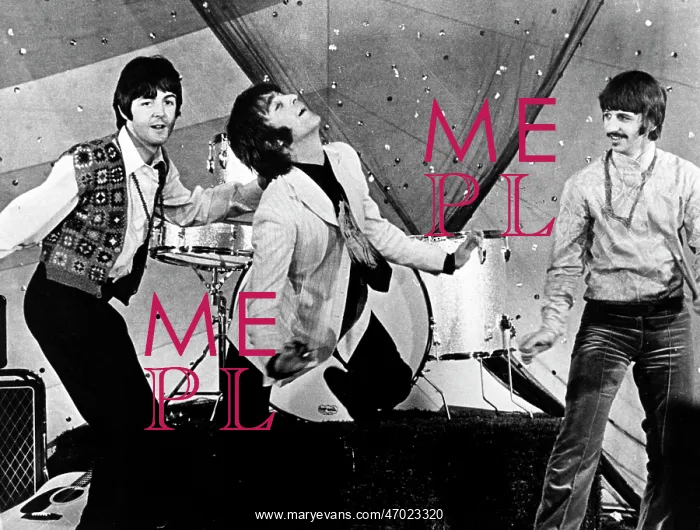 : The Beatles dancing on stage without their instruments : The Beatles dancing on stage without their instruments