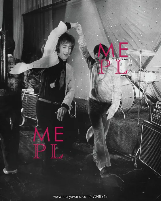 : The Beatles dancing on stage without their instruments : The Beatles dancing on stage without their instruments