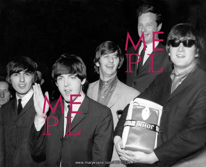 : The Beatles with their manager, Brian Epstein : The Beatles with their manager, Brian Epstein