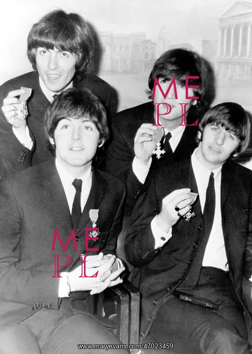 : The Beatles pop group with their MBEs : The Beatles pop group with their MBEs