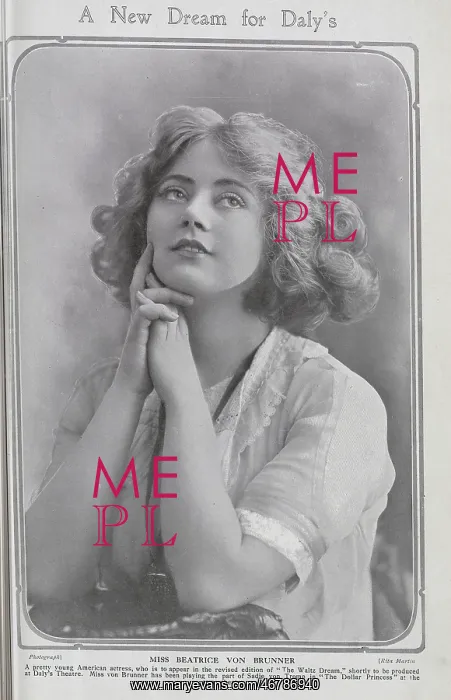 : Beatrice von Brunner, actress, studio portrait : Beatrice von Brunner, actress, studio portrait