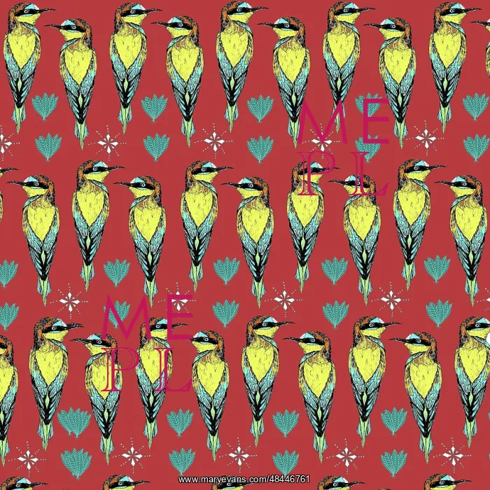  : Beautiful bee-eater repeating pattern
