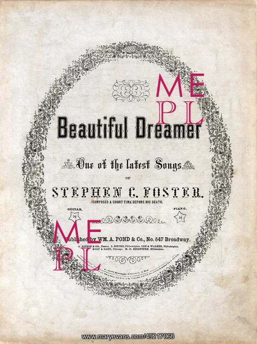 : Beautiful Dreamer, by Stephen Foster, sheet ? : Beautiful Dreamer, by Stephen Foster, sheet ?