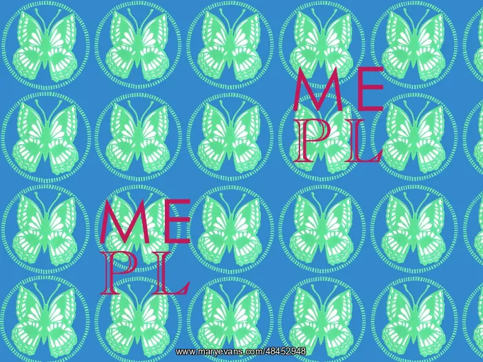  : Beautiful green butterflies repeating pattern