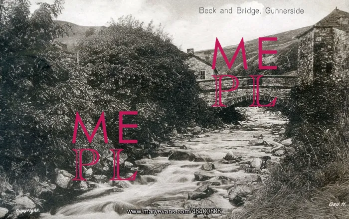 : Beck and Bridge at Gunnerside, North Yorkshire : Beck and Bridge at Gunnerside, North Yorkshire