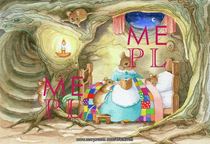 : Bed Time Story ' mouse reading book : Bed Time Story ' mouse reading book