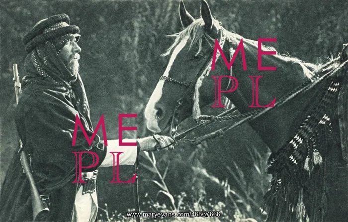 : A Bedouin Guard with his trusty steed : A Bedouin Guard with his trusty steed