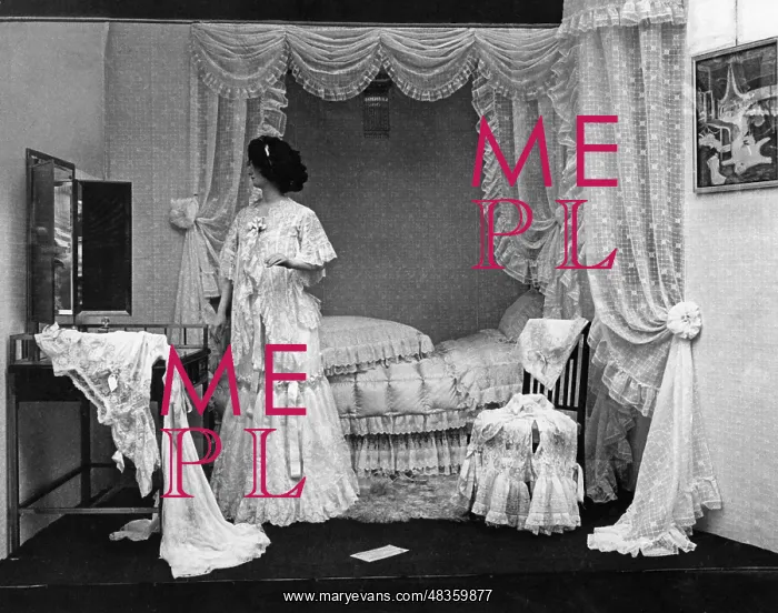 : Bedroom of a distinguished lady, 1909 : Bedroom of a distinguished lady, 1909