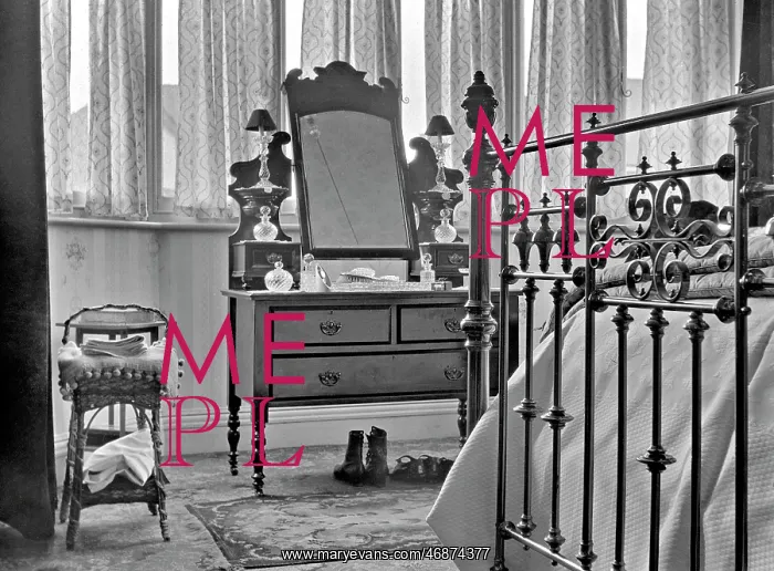  : Bedroom interior with dressing table and bed