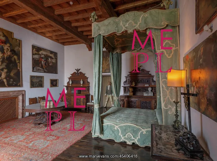 : Bedroom, Isola Madre, Isole Borromee, Lake Maggiore : Bedroom, Isola Madre, Isole Borromee, Lake Maggiore