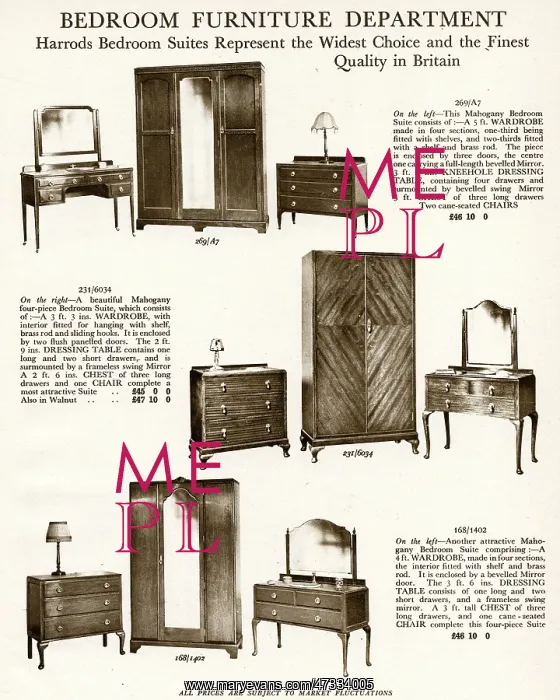 : Bedroom suites 1929 : Bedroom suites 1929