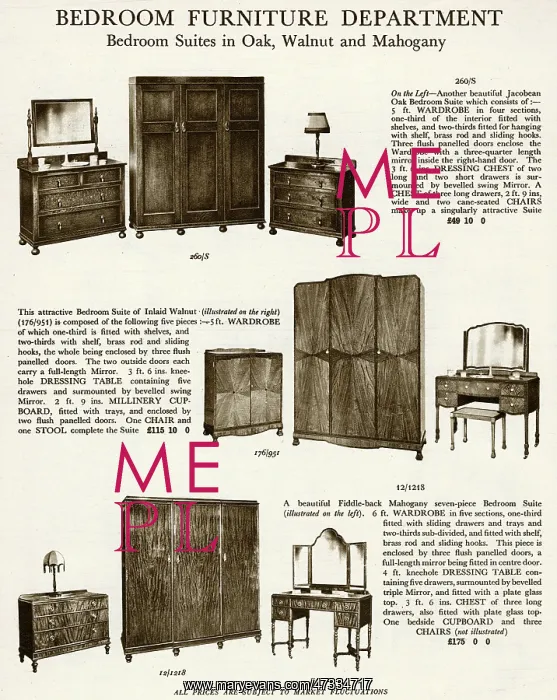 : Bedroom suites 1929 : Bedroom suites 1929