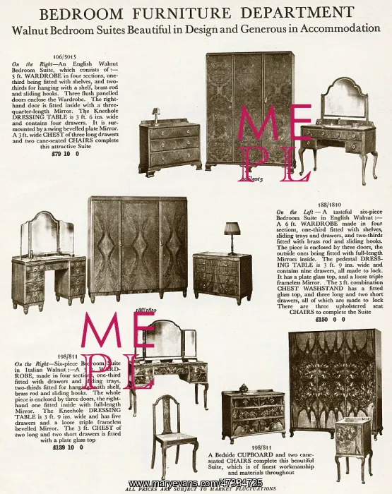 : Bedroom suites 1929 : Bedroom suites 1929