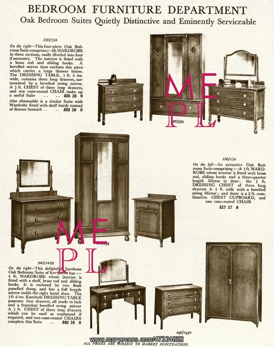 : Bedroom suites 1929 : Bedroom suites 1929