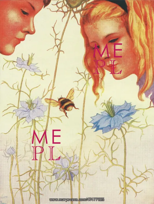 : The Bee – girl and boy looking at a bee : The Bee – girl and boy looking at a bee