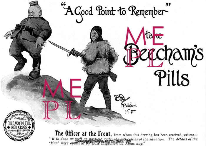 : Beechams advertisement by Bruce Bairnsfather : Beechams advertisement by Bruce Bairnsfather