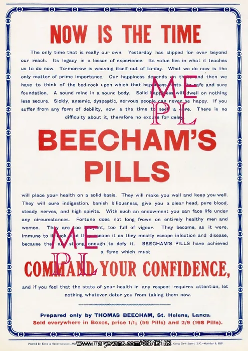 : Beechams Pills advertisement : Beechams Pills advertisement